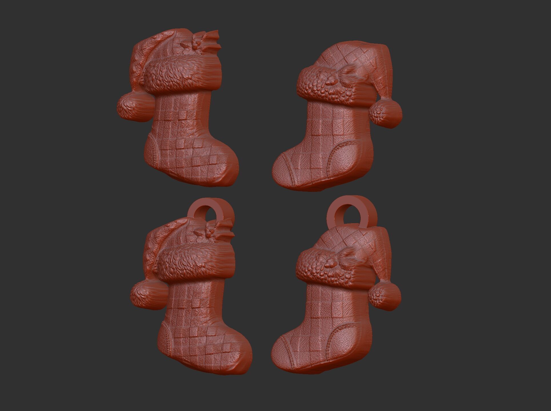 christmas socks decor  3D print model_1