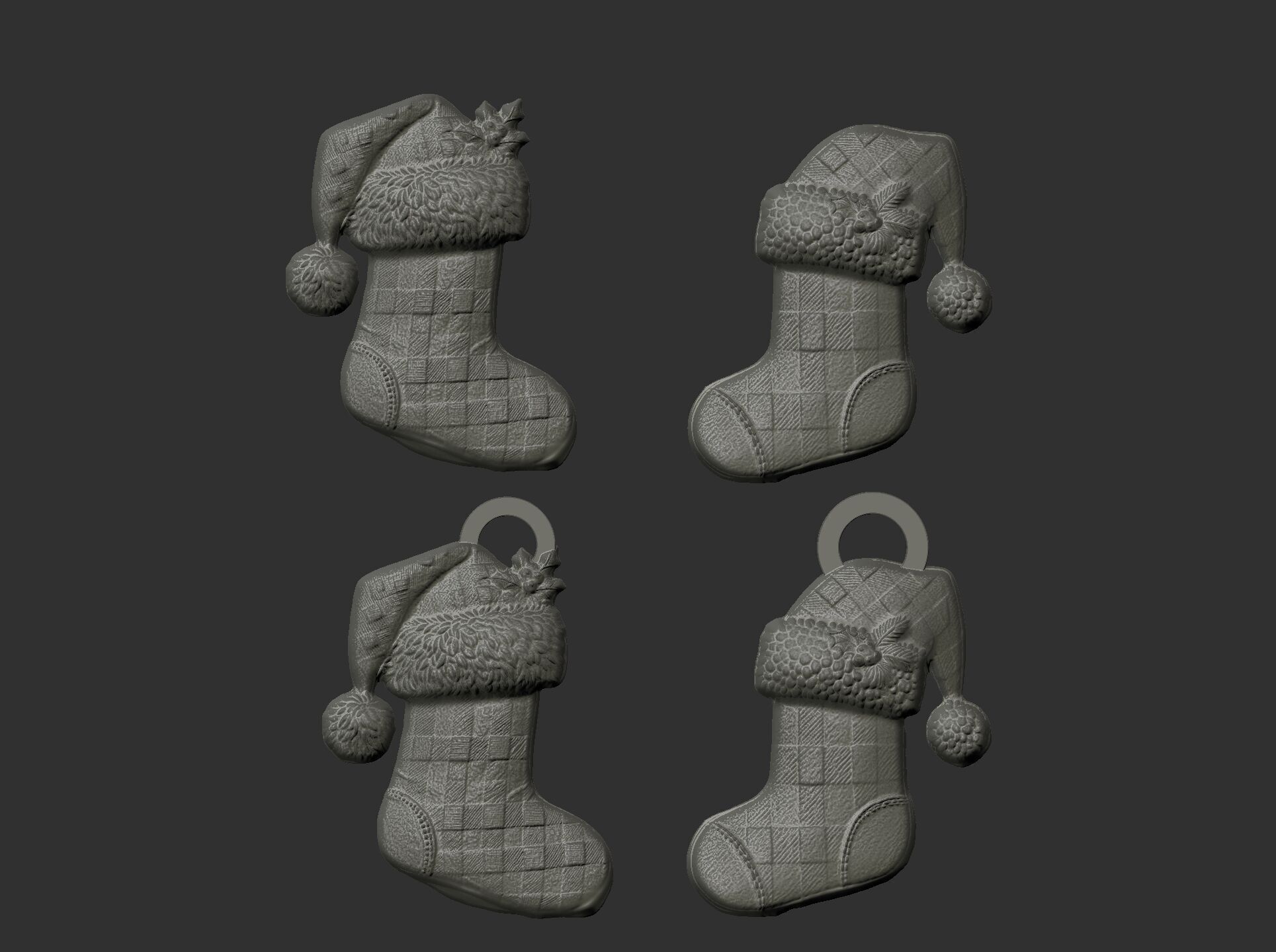 christmas socks decor  3D print model_5