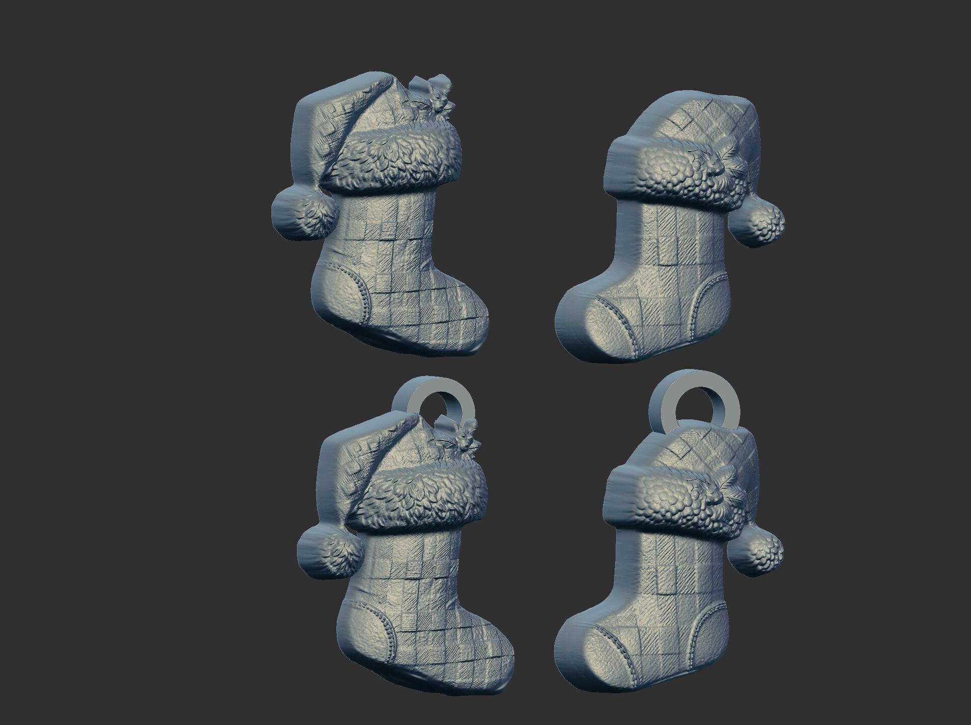 christmas socks decor  3D print model_11