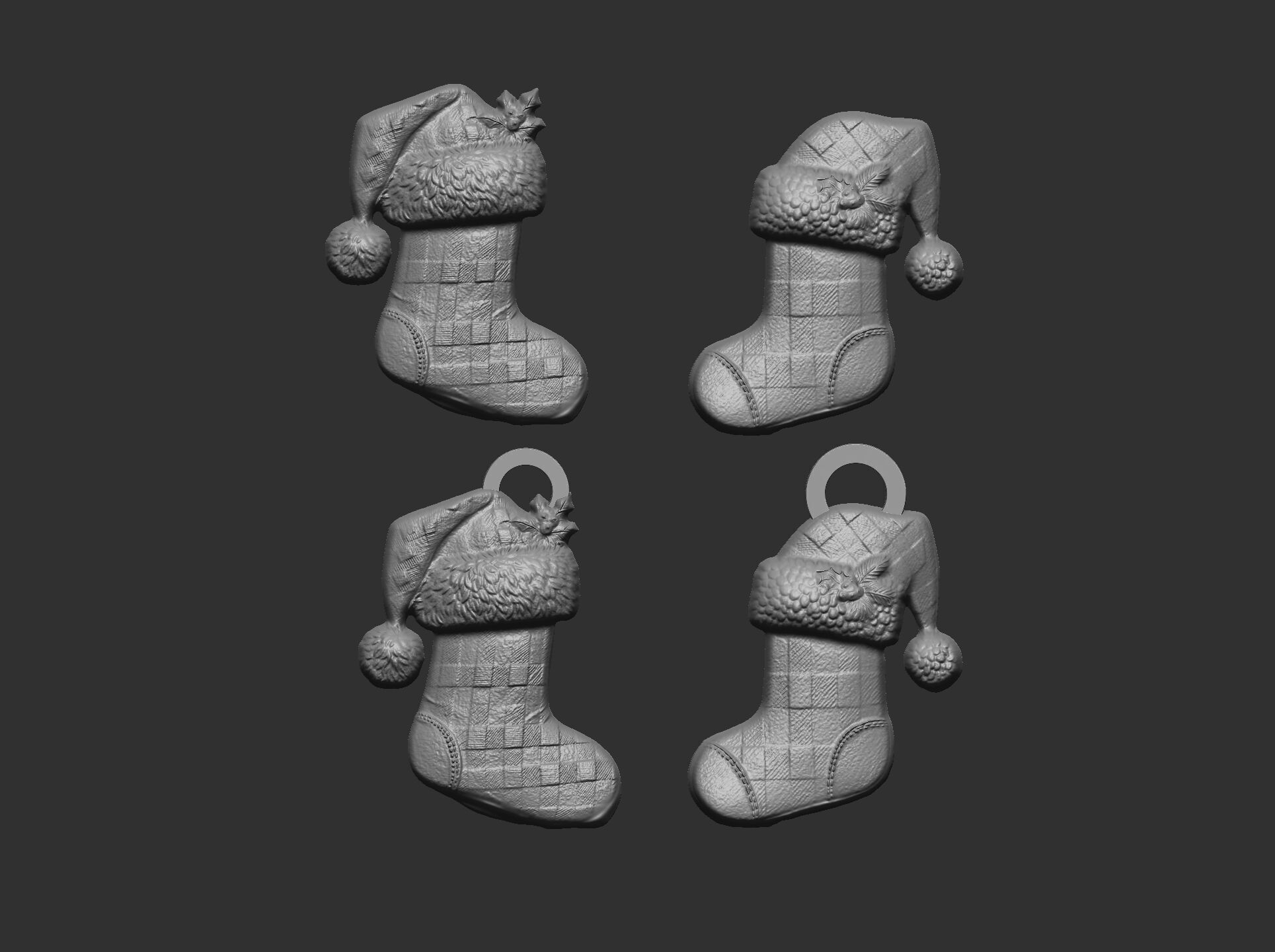 christmas socks decor  3D print model_8