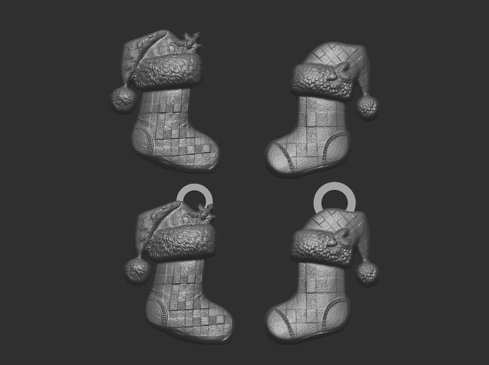 christmas socks decor  3D print model_10