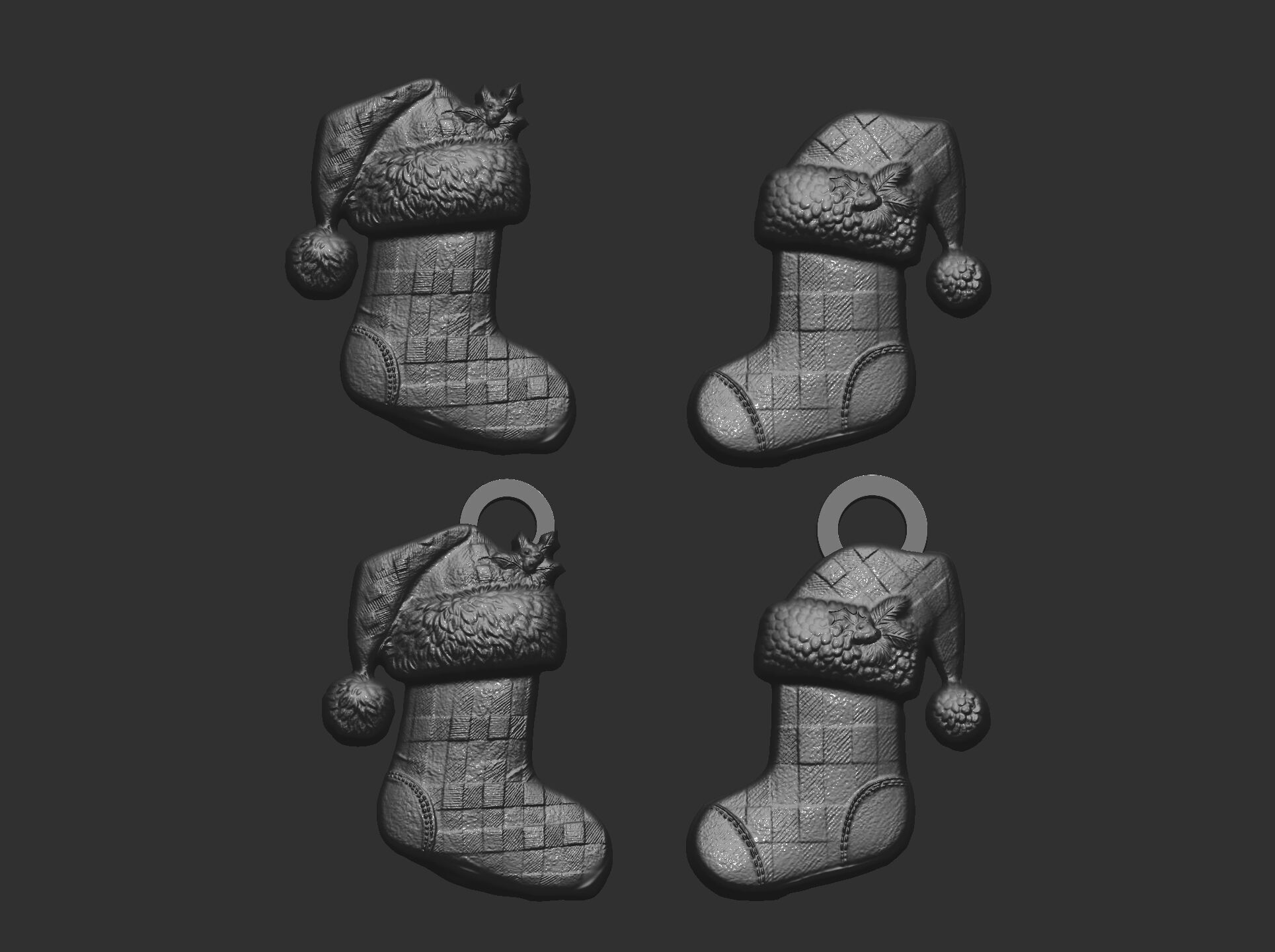 christmas socks decor  3D print model_13