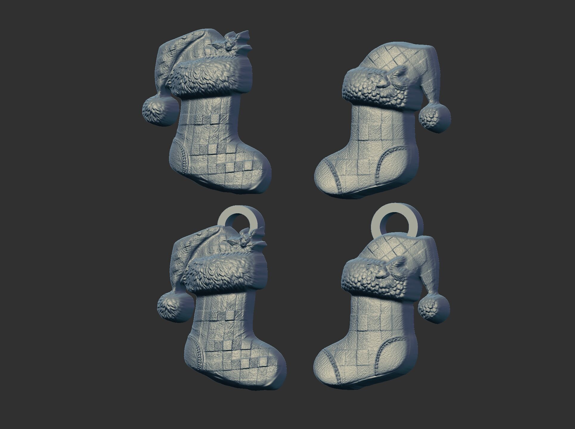 christmas socks decor  3D print model_7