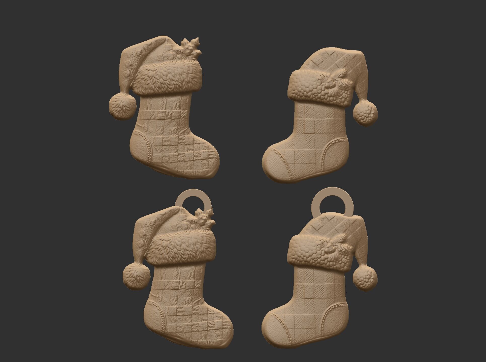 christmas socks decor  3D print model_14