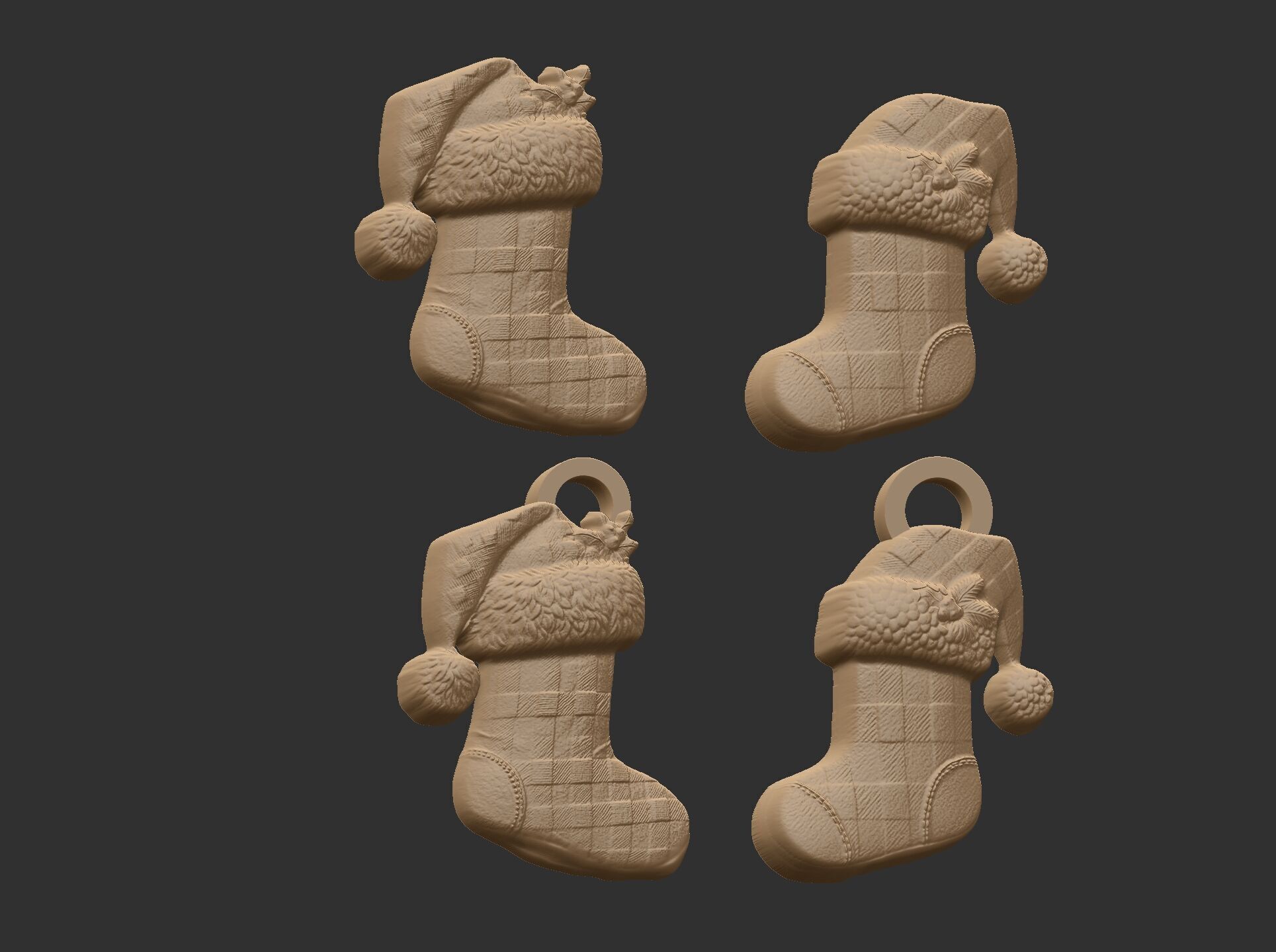 christmas socks decor  3D print model_9