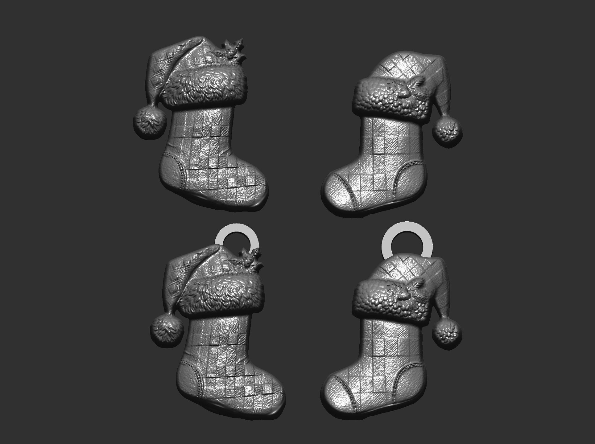 christmas socks decor  3D print model_16