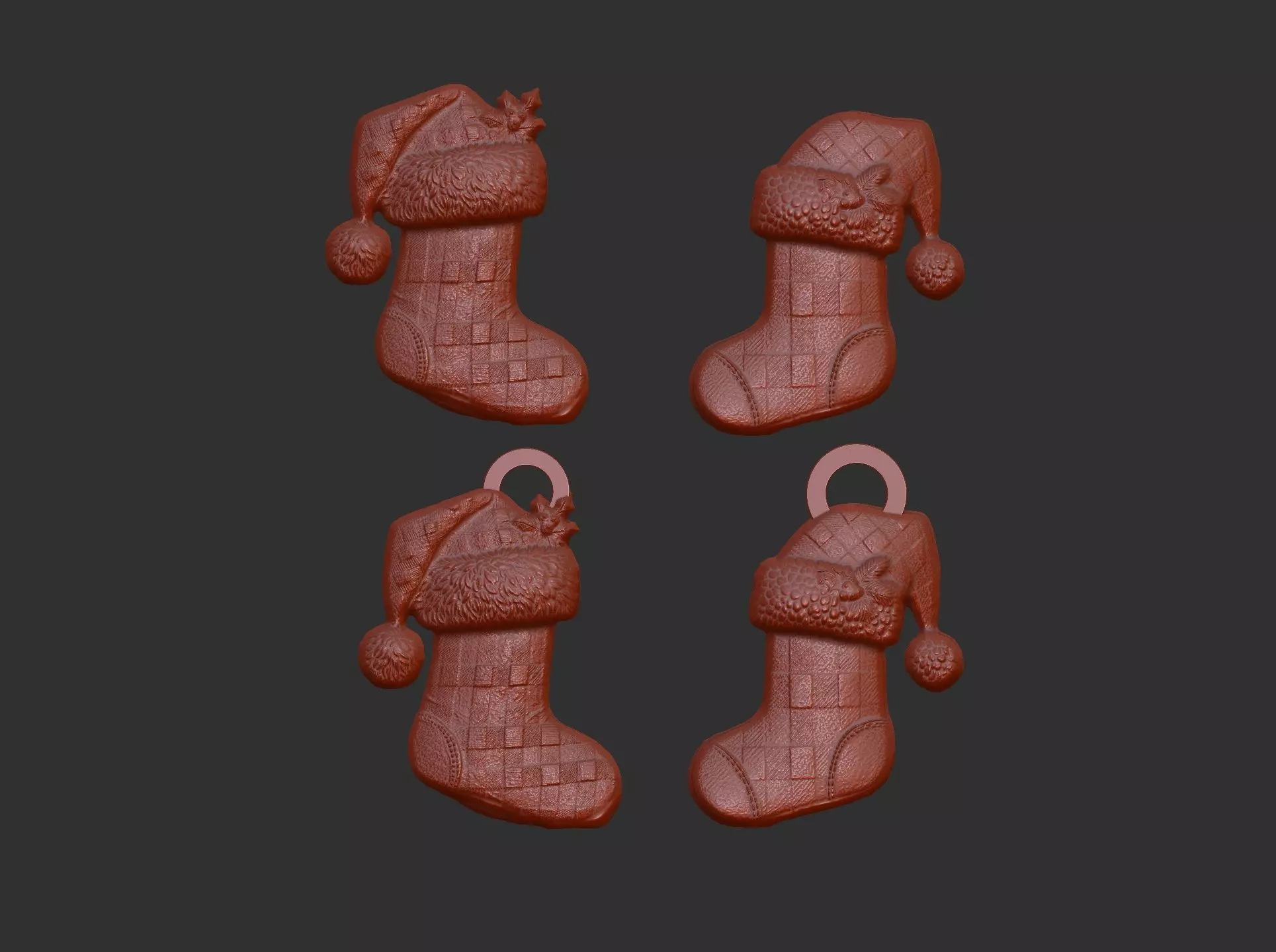 christmas socks decor  3D print model_0