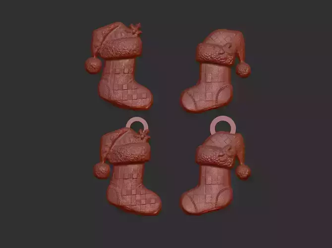 christmas socks decor  3D print model