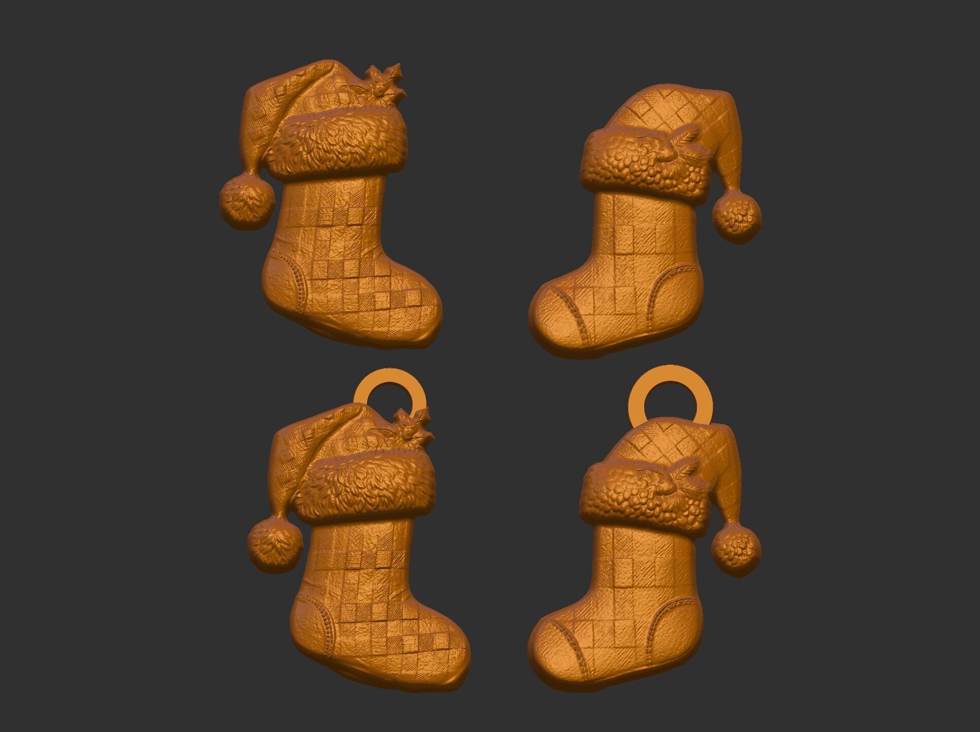 christmas socks decor  3D print model_12