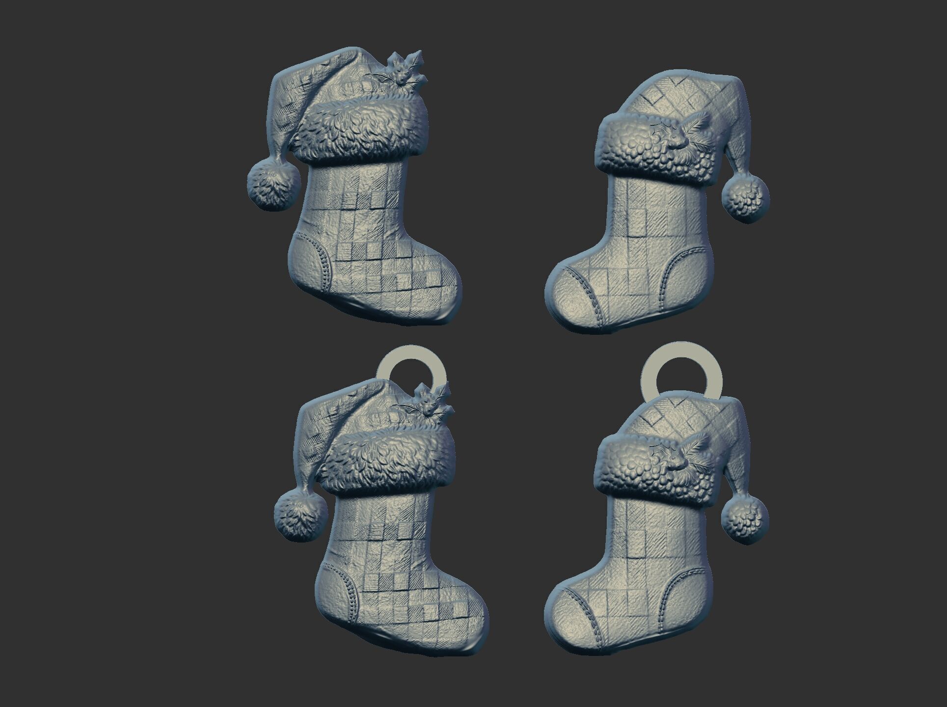 christmas socks decor  3D print model_6