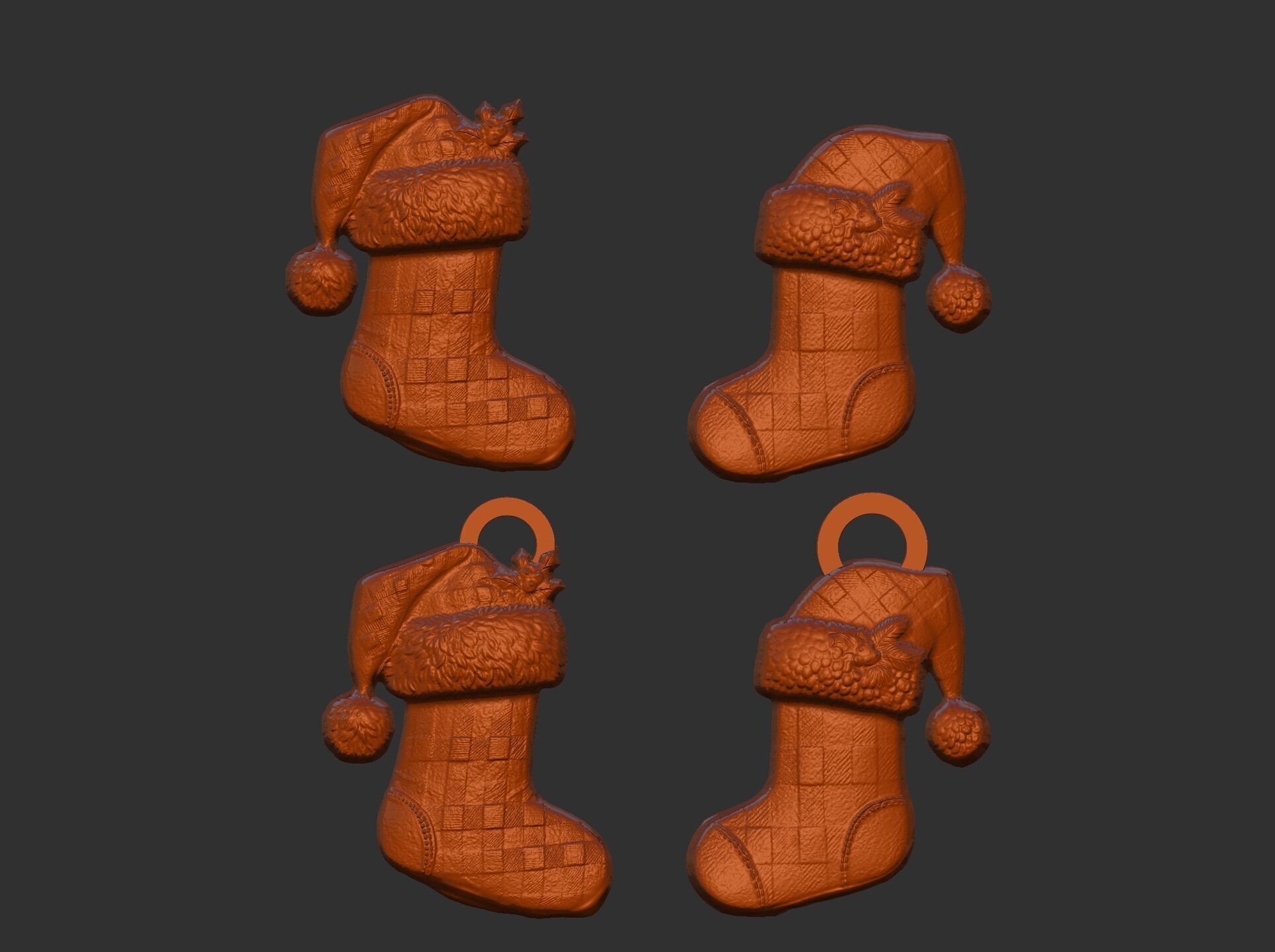 christmas socks decor  3D print model_4