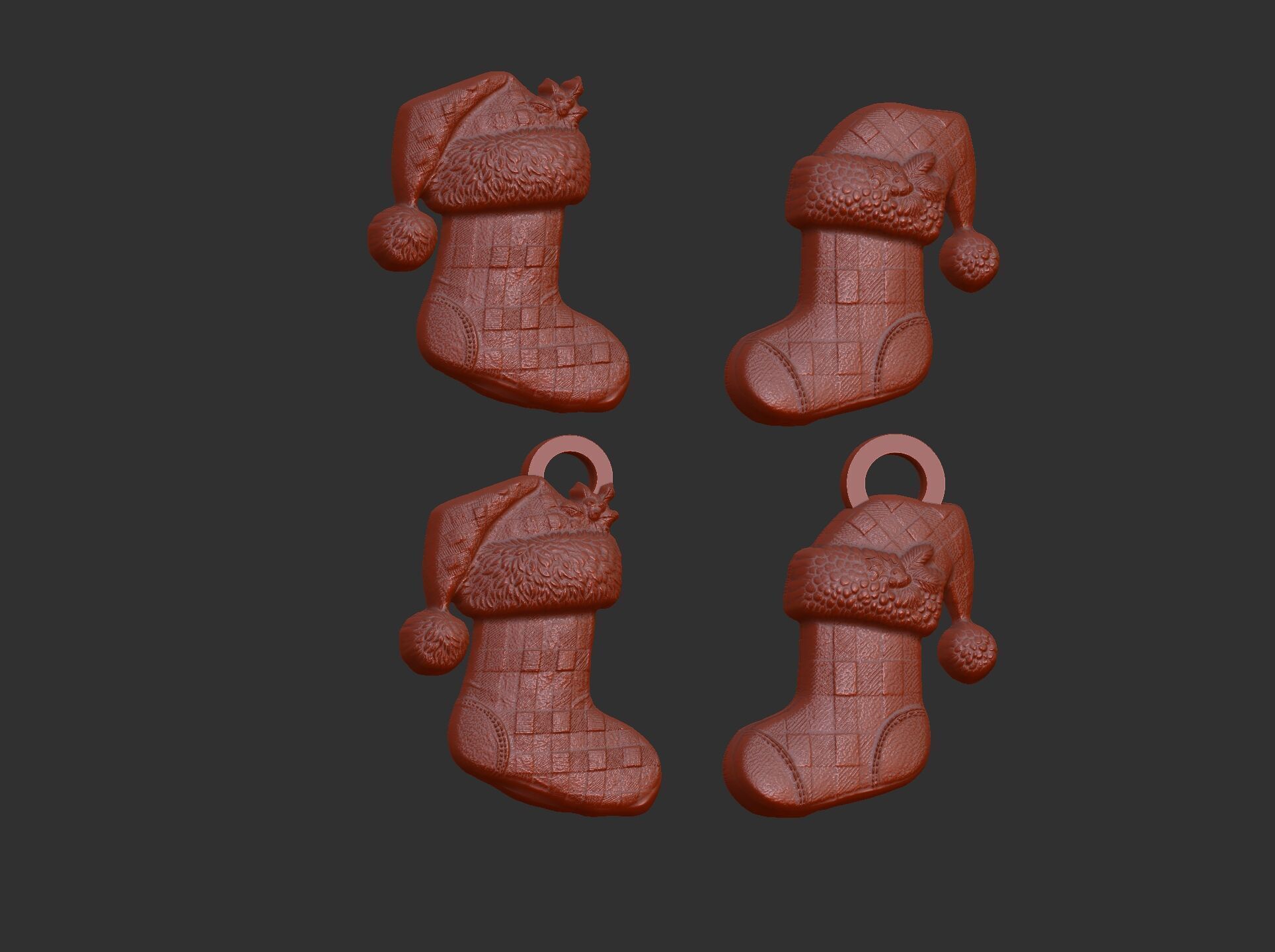 christmas socks decor  3D print model_2