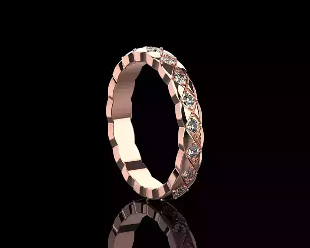 Coco Crush mini ring with diamonds 18 Size N222 3D print model