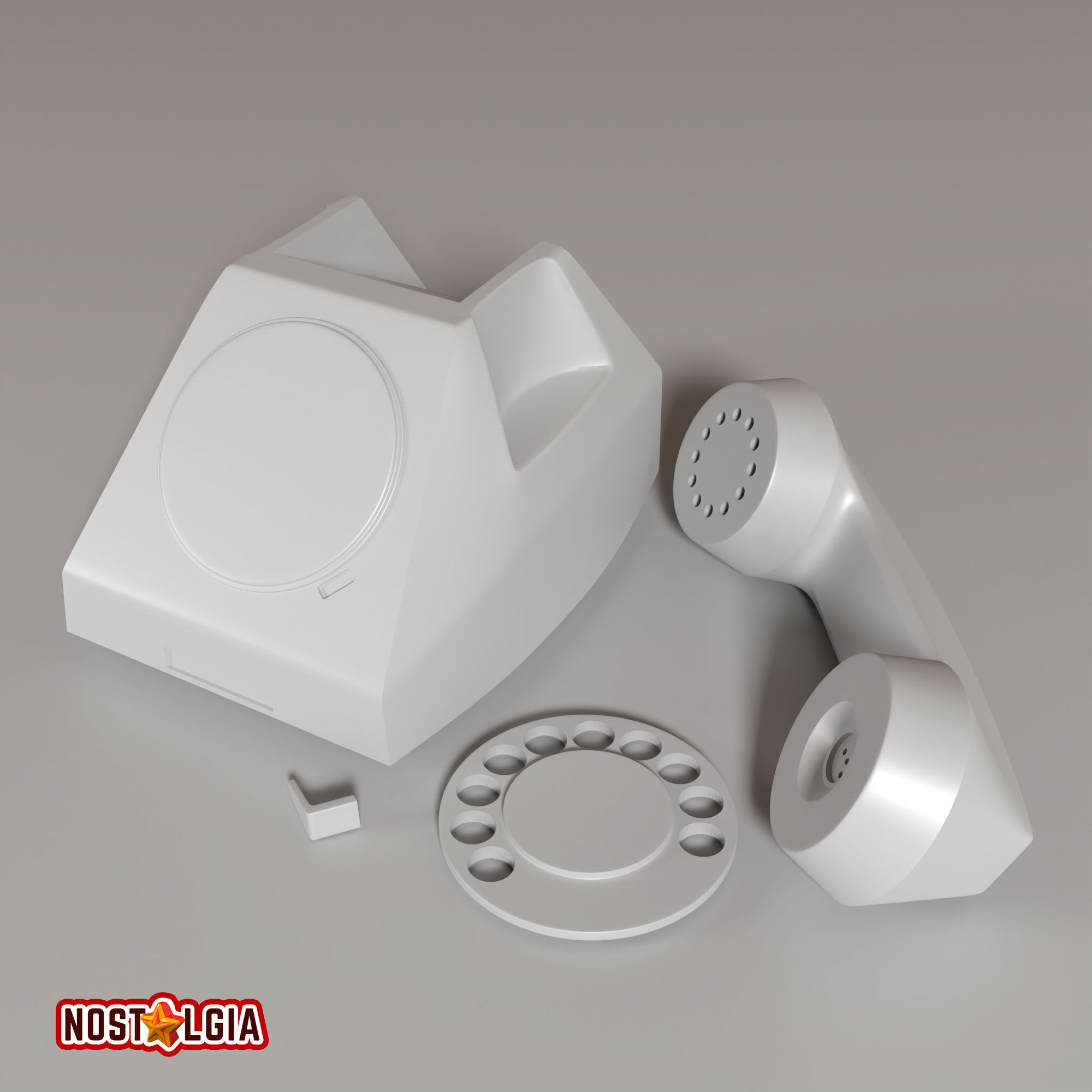 Vintage Rotary Phone 3D print model_3