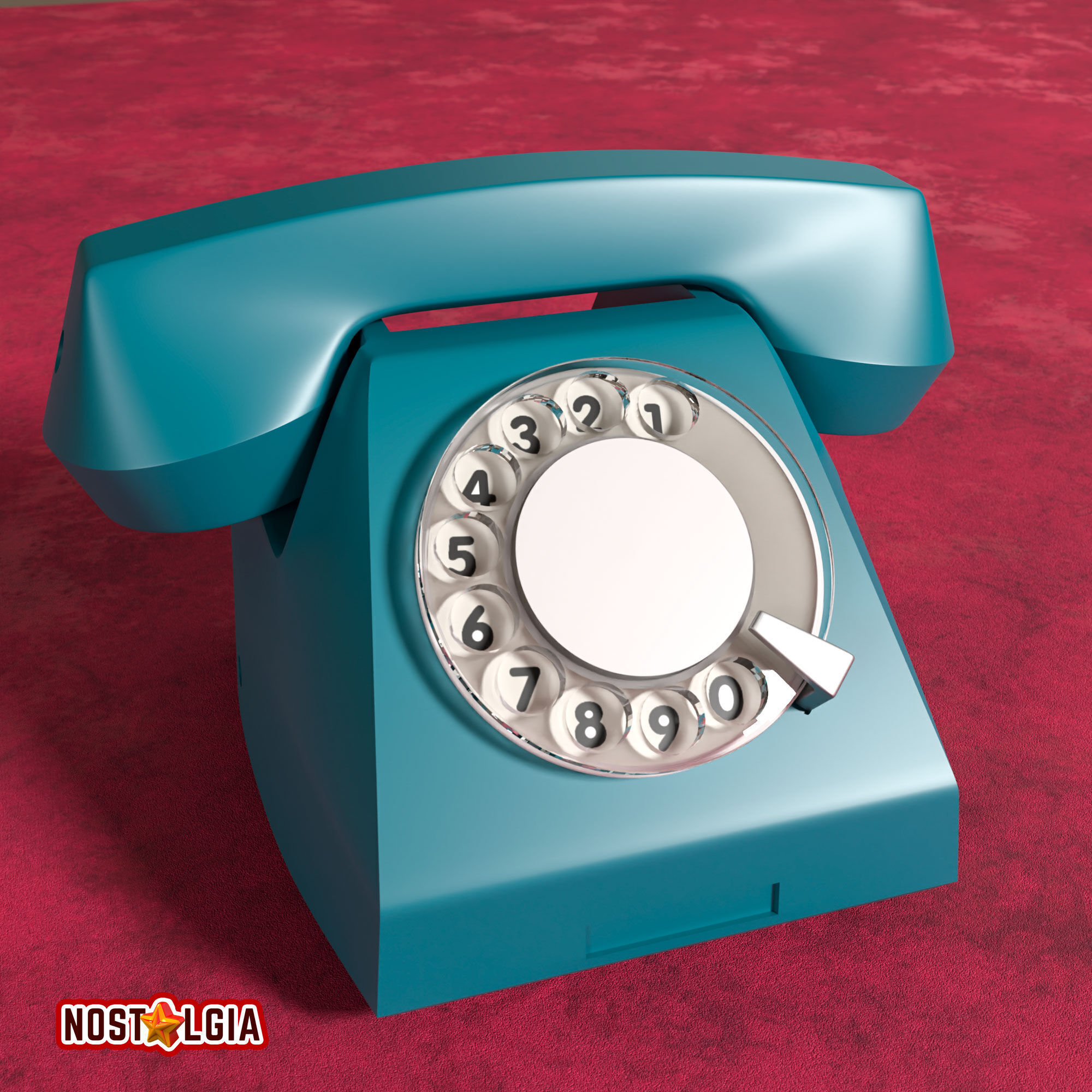 Vintage Rotary Phone 3D print model_1
