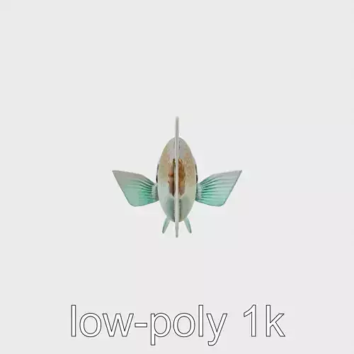 Lanternfish with Bioluminescent Photophores 3D Model Low-poly 3D model