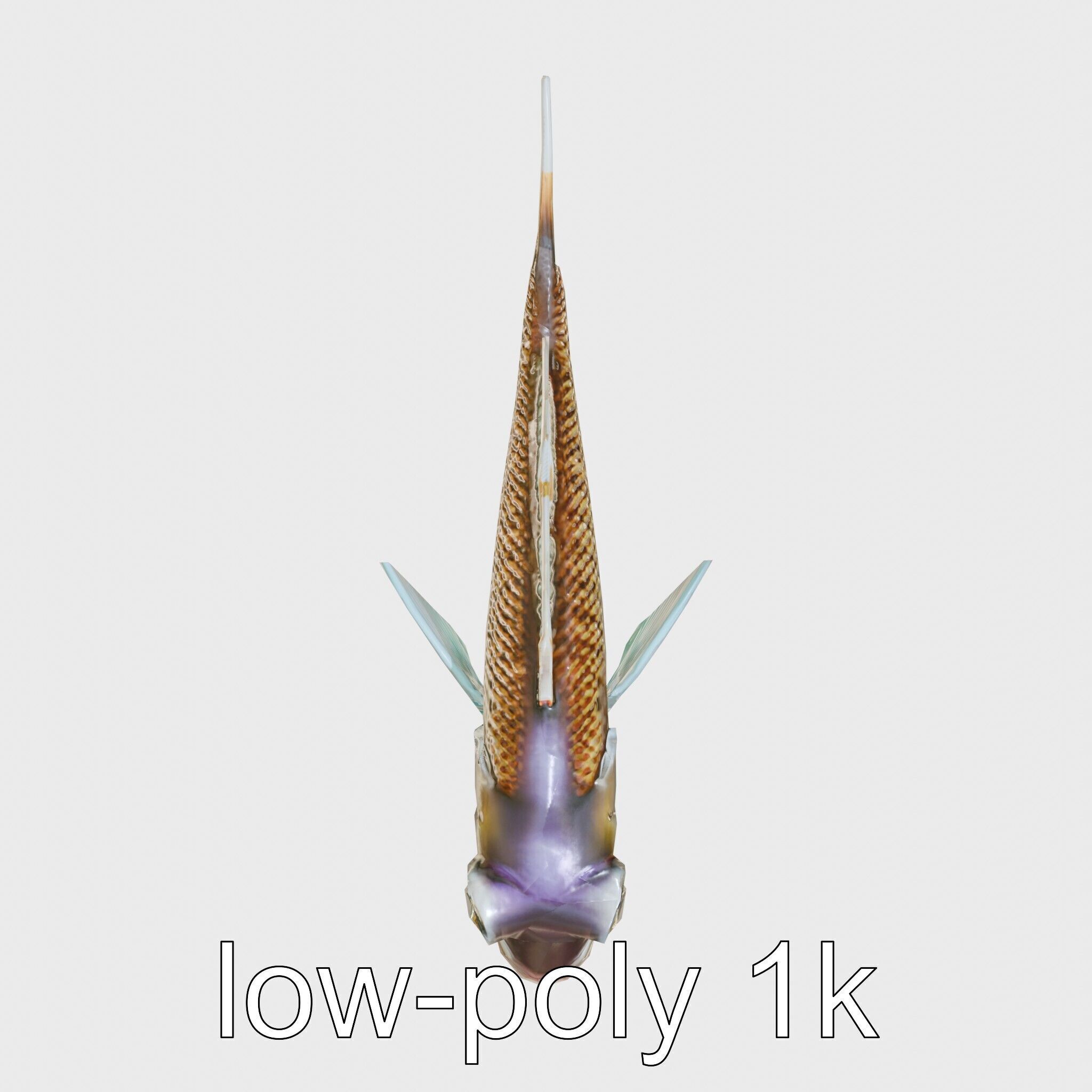 Lanternfish with Bioluminescent Photophores 3D Model Low-poly 3D model_13