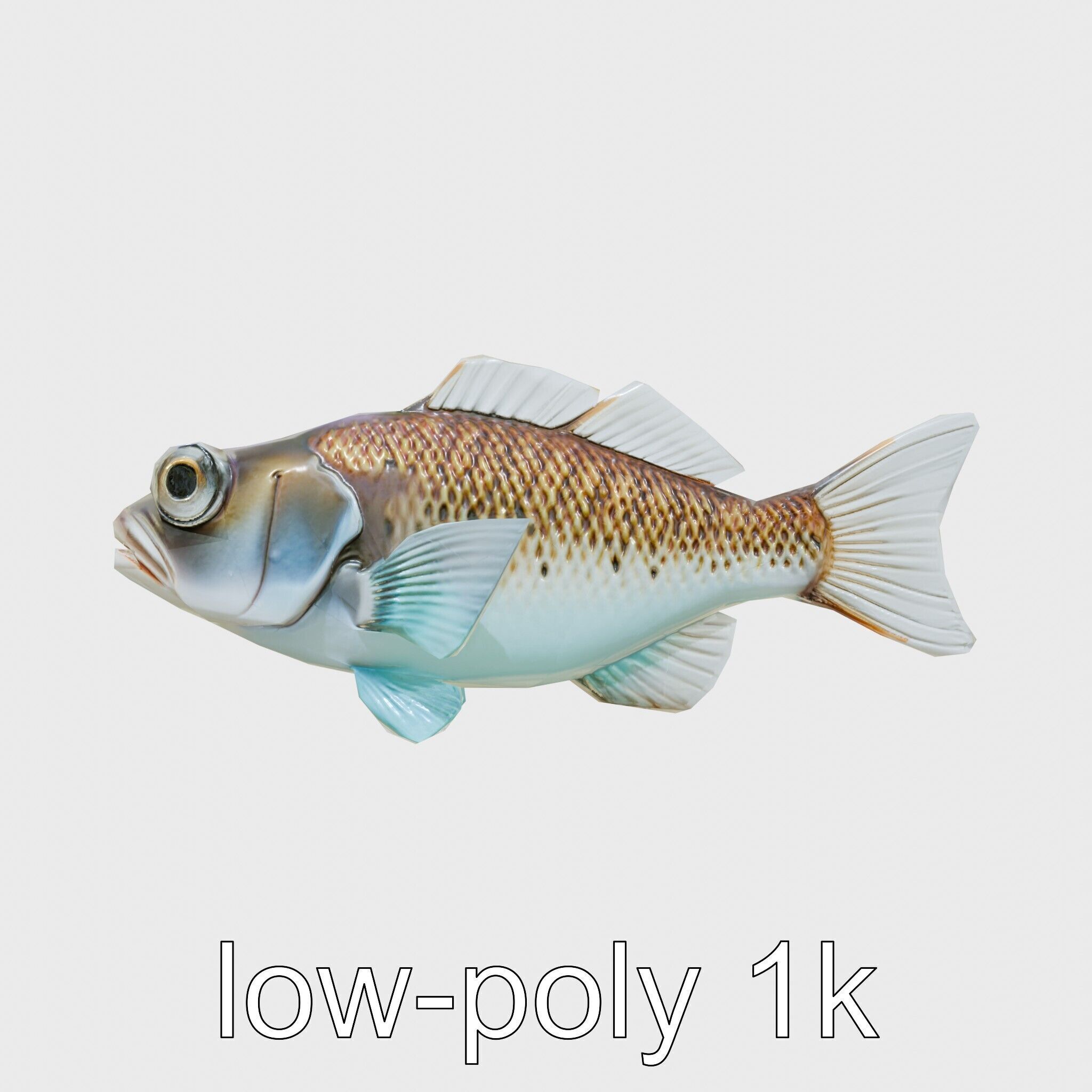 Lanternfish with Bioluminescent Photophores 3D Model Low-poly 3D model_21