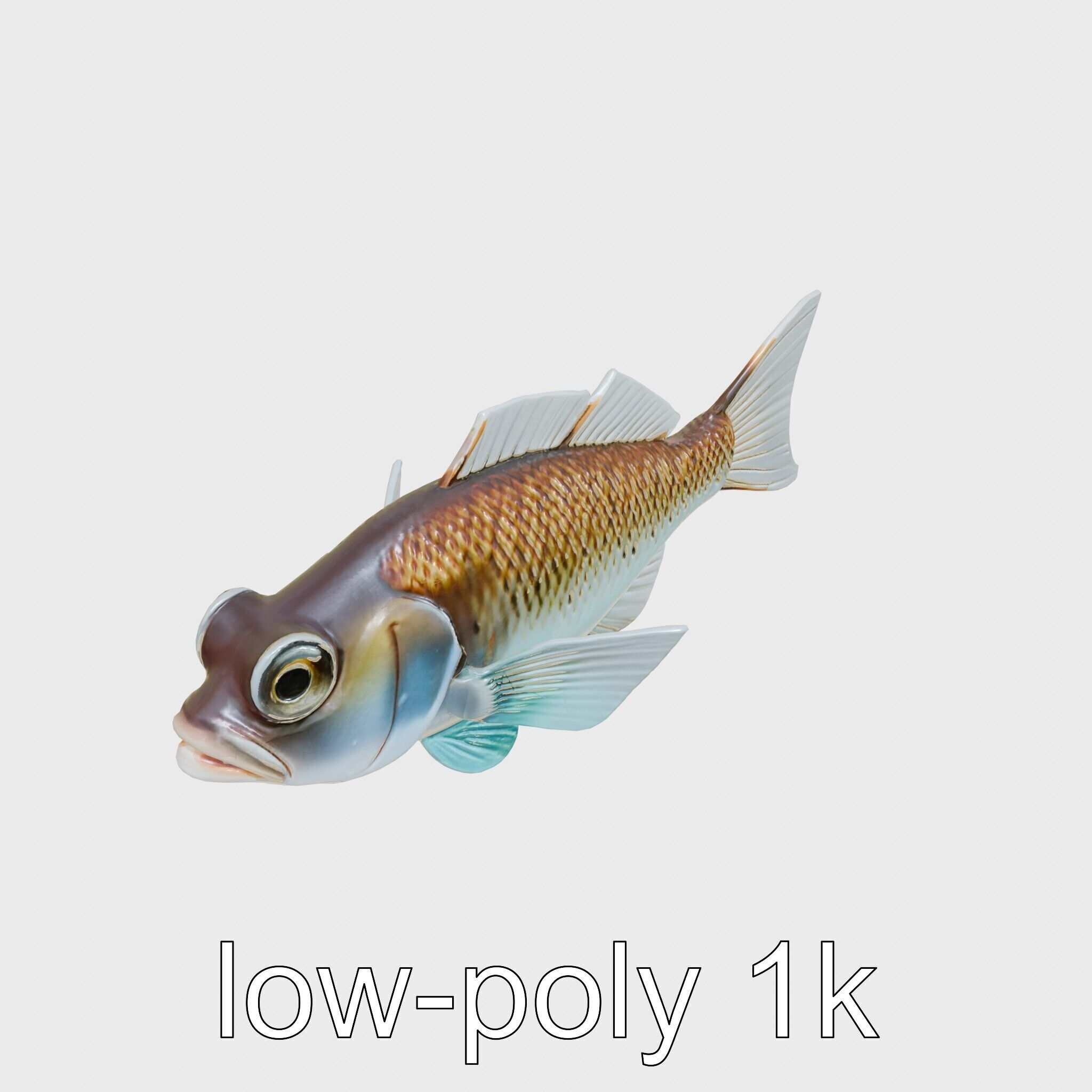 Lanternfish with Bioluminescent Photophores 3D Model Low-poly 3D model_16