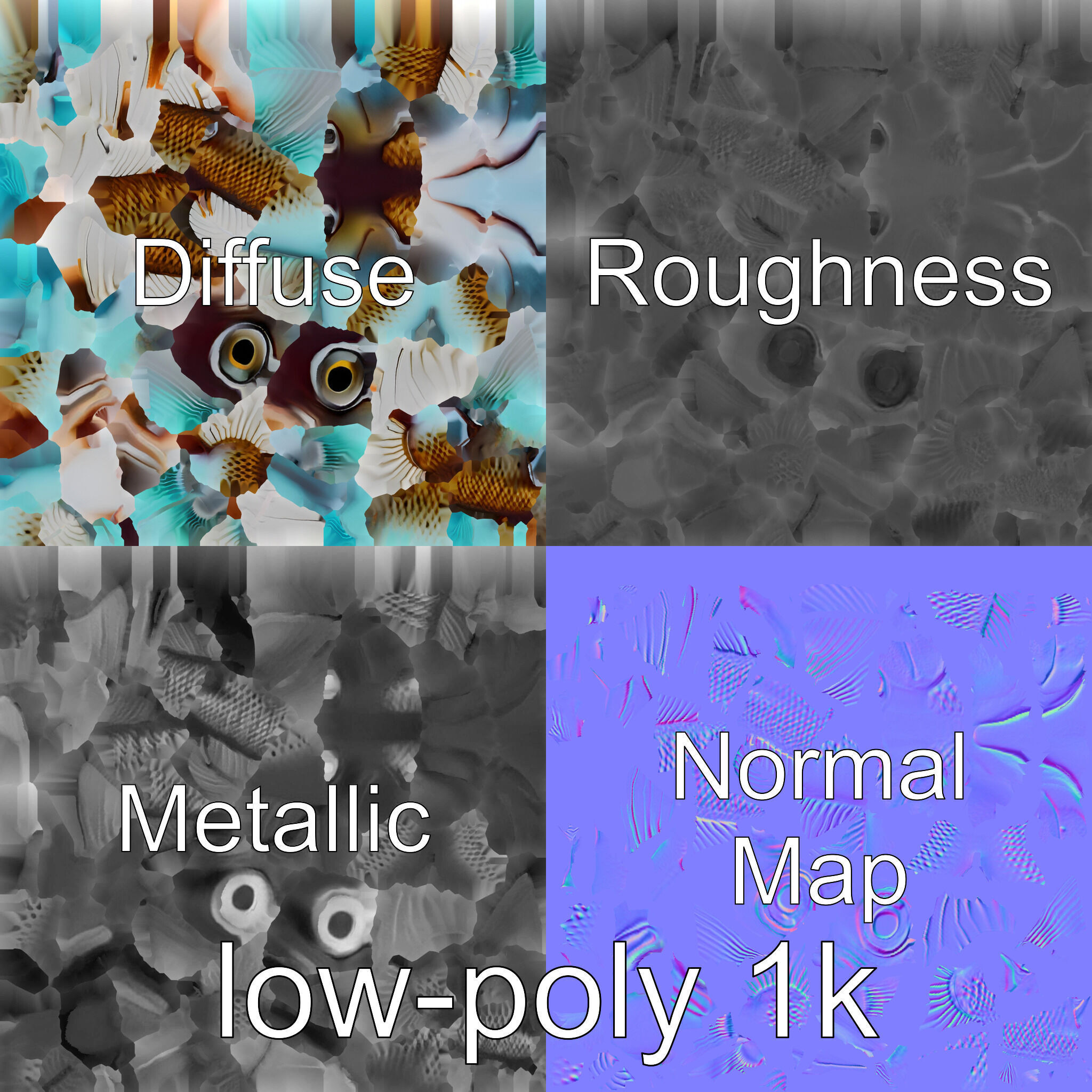 Lanternfish with Bioluminescent Photophores 3D Model Low-poly 3D model_30