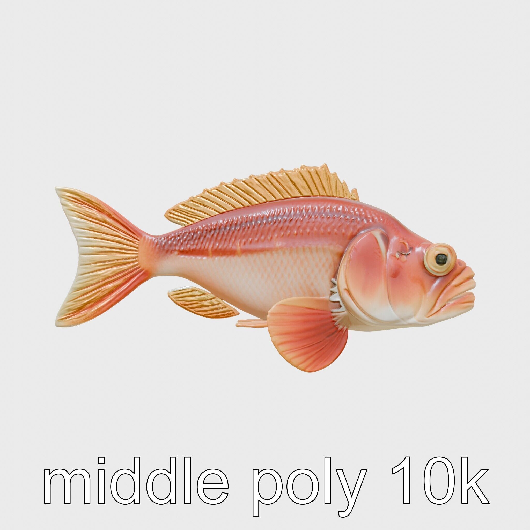 Red Handfish Model with Hand-like Fins Low-poly 3D model_17