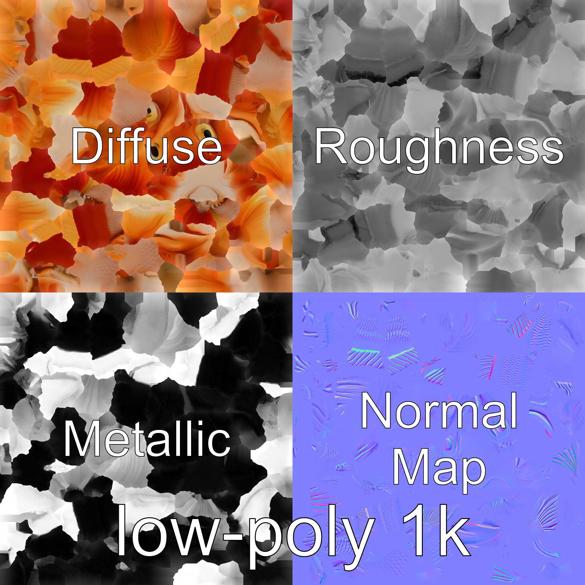 Red Handfish Model with Hand-like Fins Low-poly 3D model_30