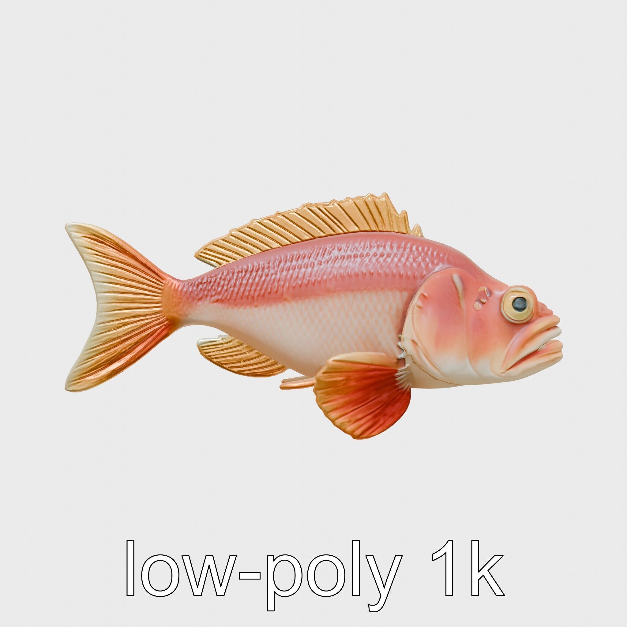 Red Handfish Model with Hand-like Fins Low-poly 3D model_19