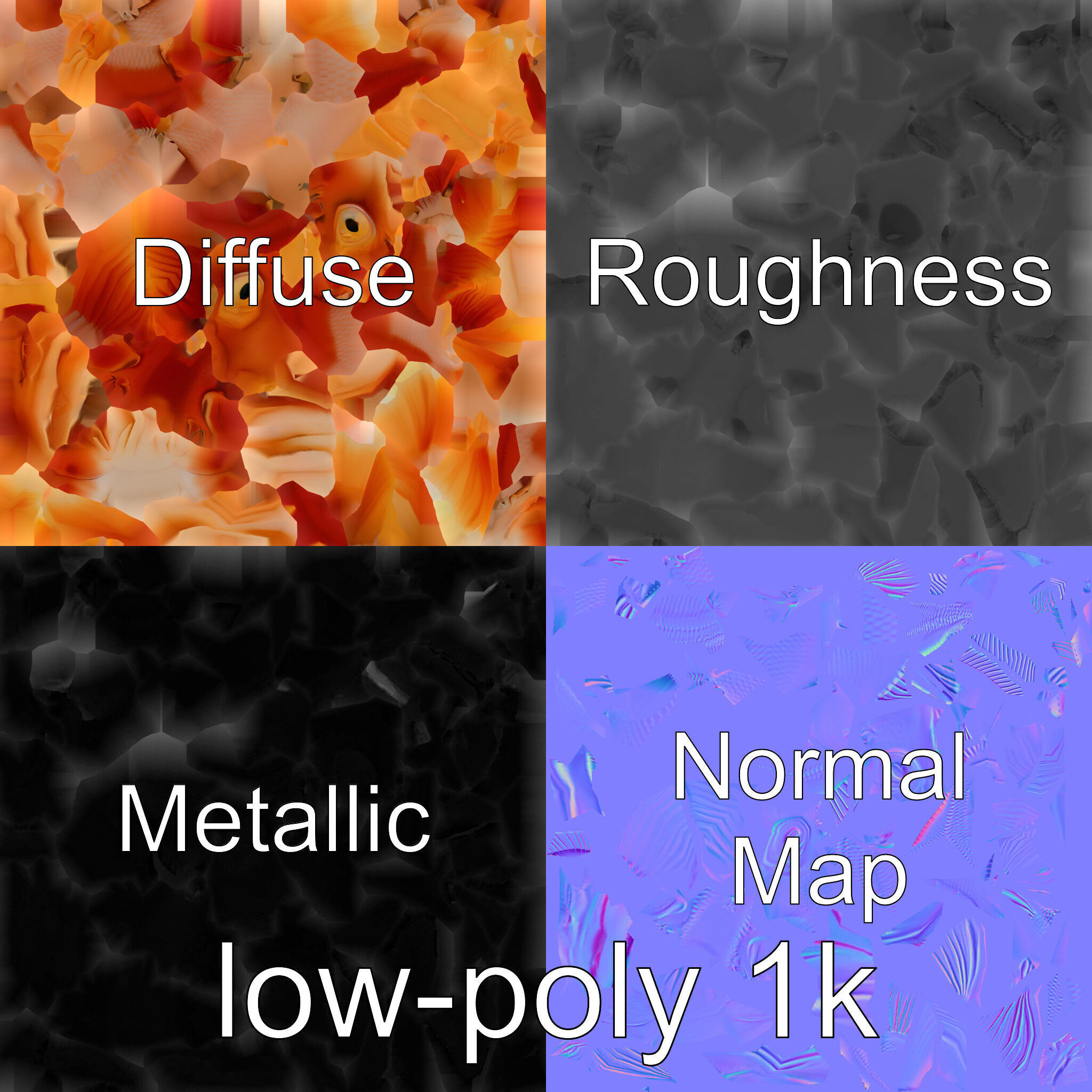 Red Handfish Model with Hand-like Fins Low-poly 3D model_1