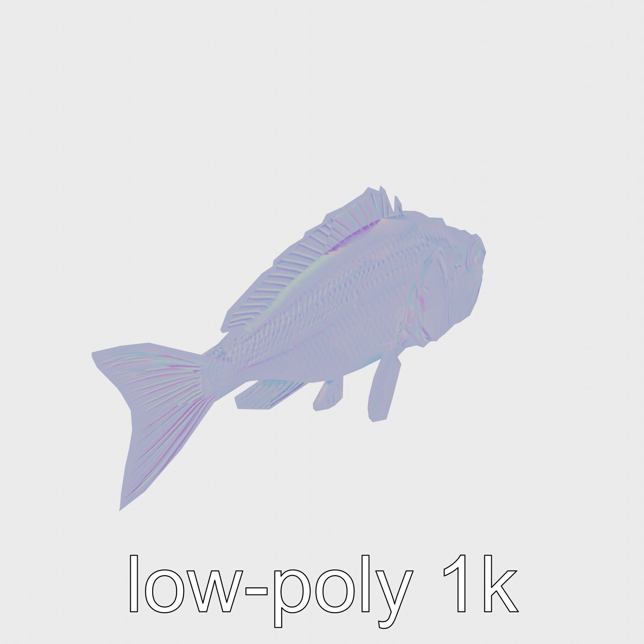 Red Handfish Model with Hand-like Fins Low-poly 3D model_15