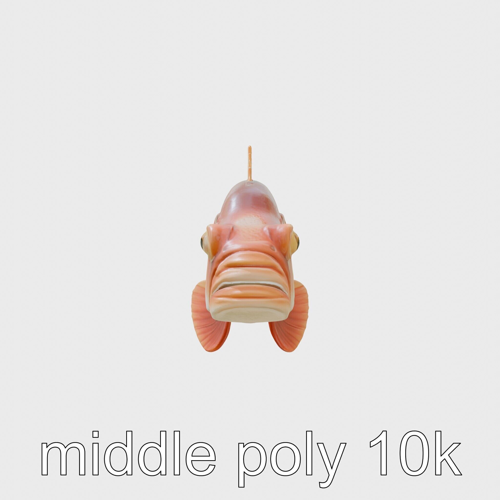 Red Handfish Model with Hand-like Fins Low-poly 3D model_2