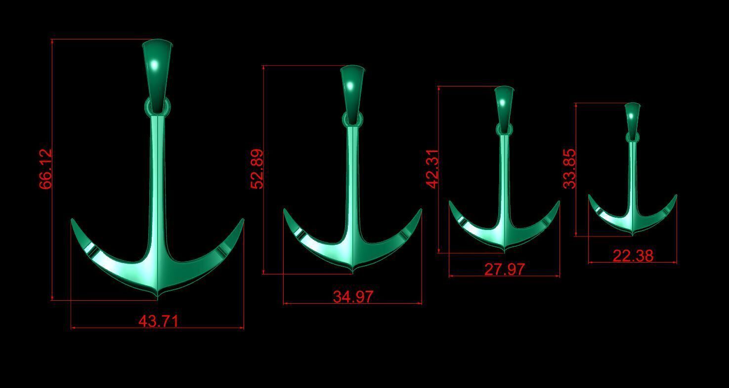 Anchor Pendant 3D print model_5