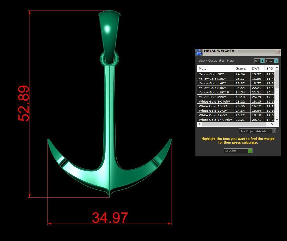 Anchor Pendant 3D print model_2