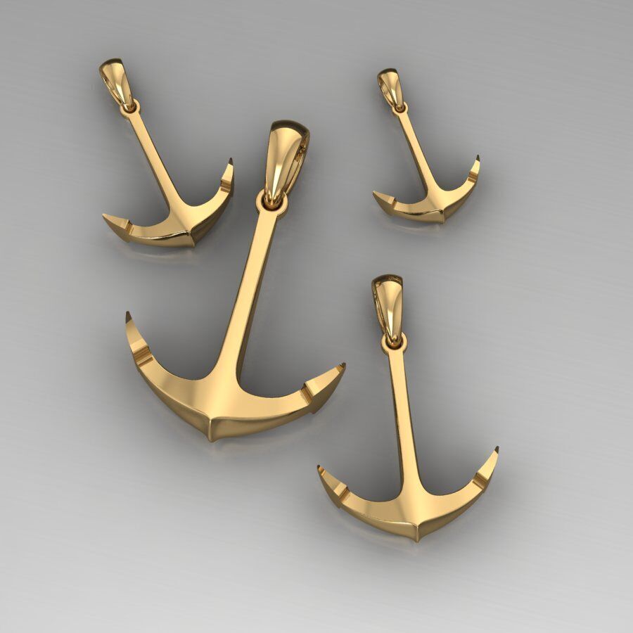 Anchor Pendant 3D print model_8