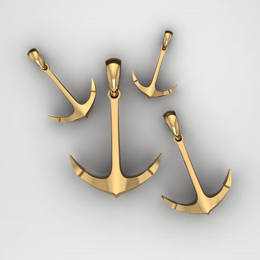 Anchor Pendant 3D print model_9