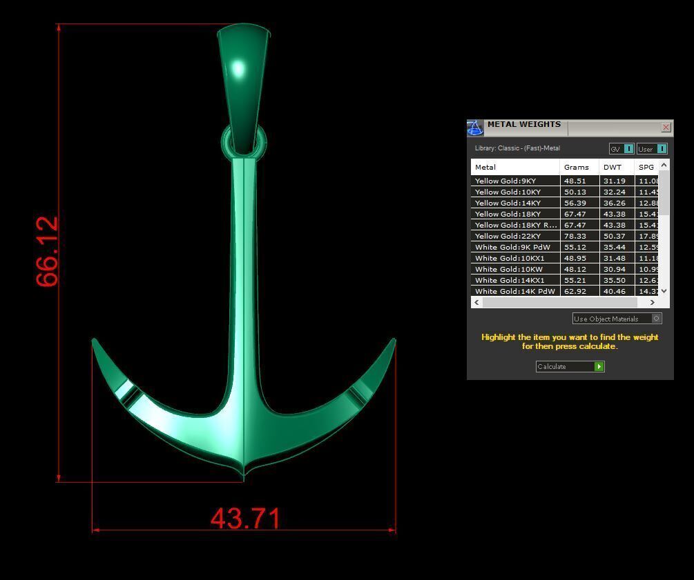 Anchor Pendant 3D print model_1