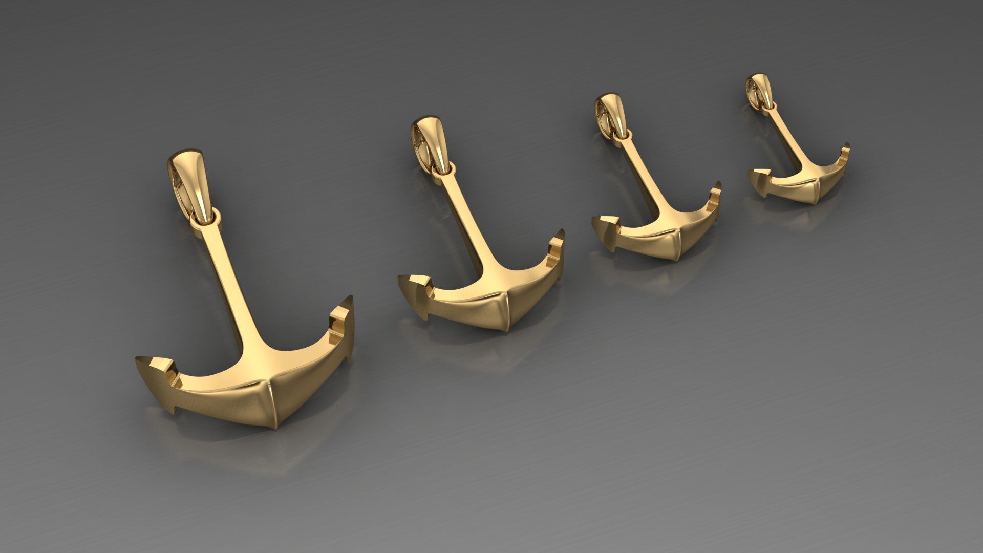 Anchor Pendant 3D print model_6