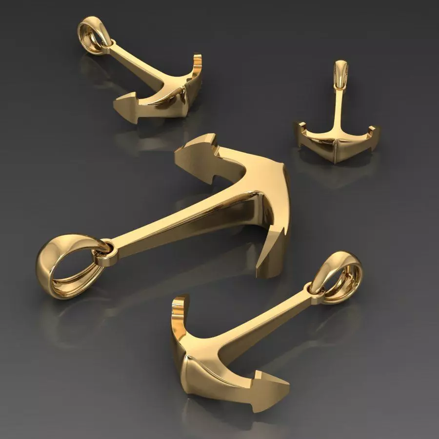 Anchor Pendant 3D print model_0