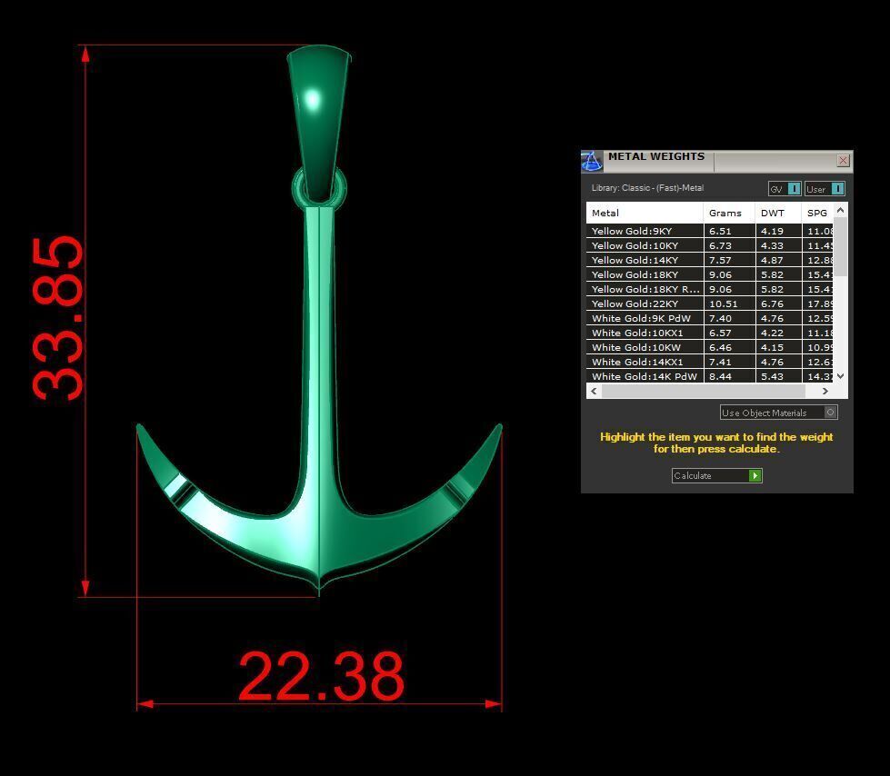Anchor Pendant 3D print model_4