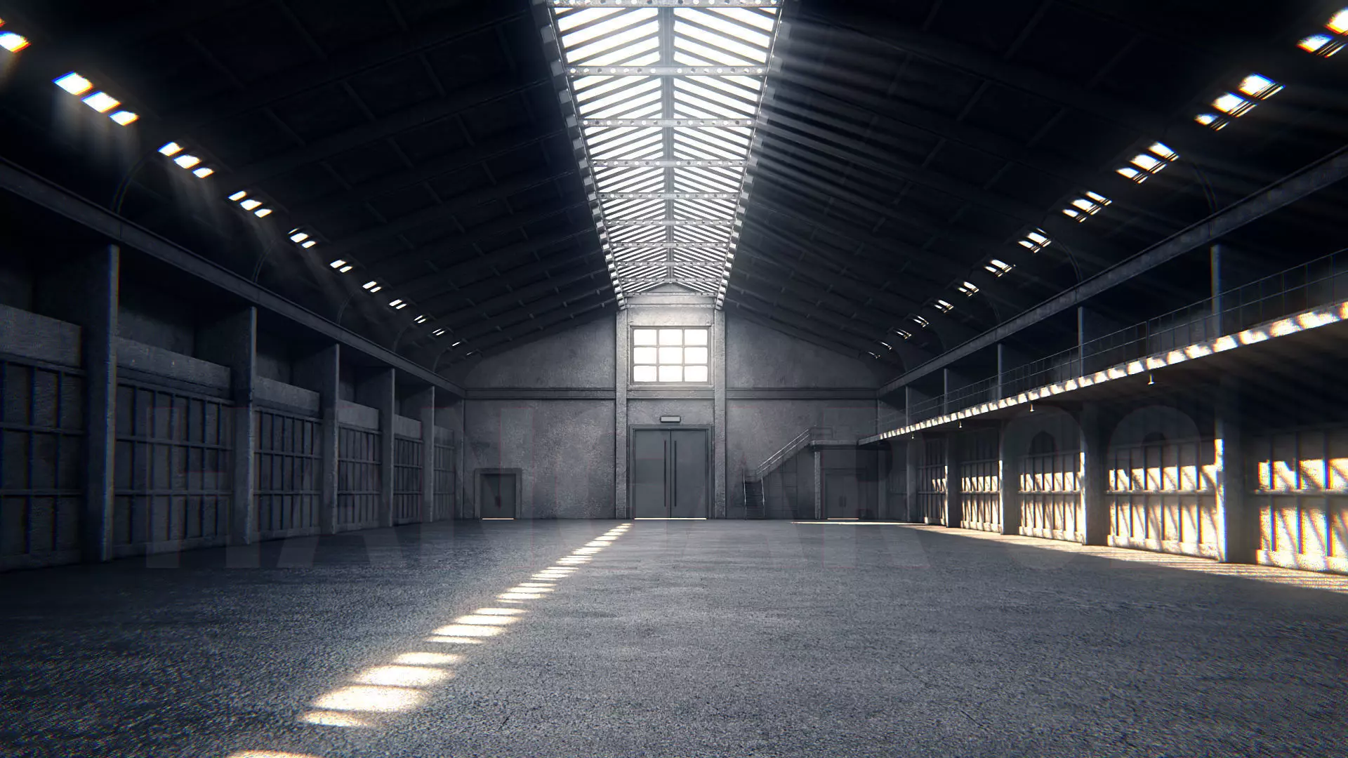 Hangar 02 PBR Low-poly 3D model