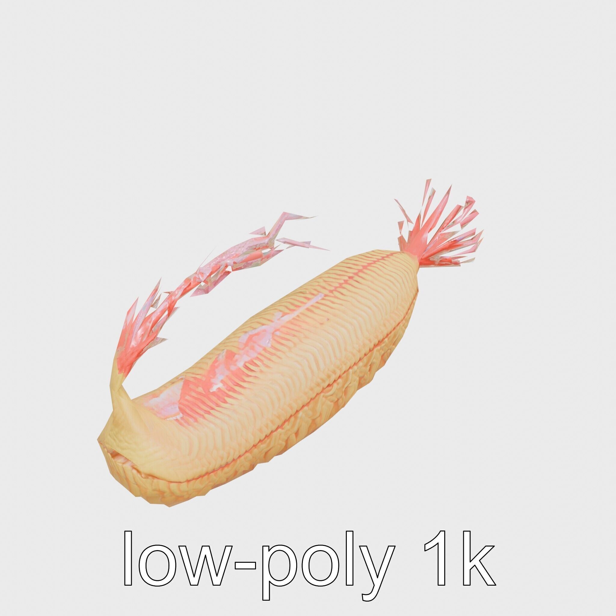 Giant Tube Worm Model with Red Plume Low-poly 3D model_23