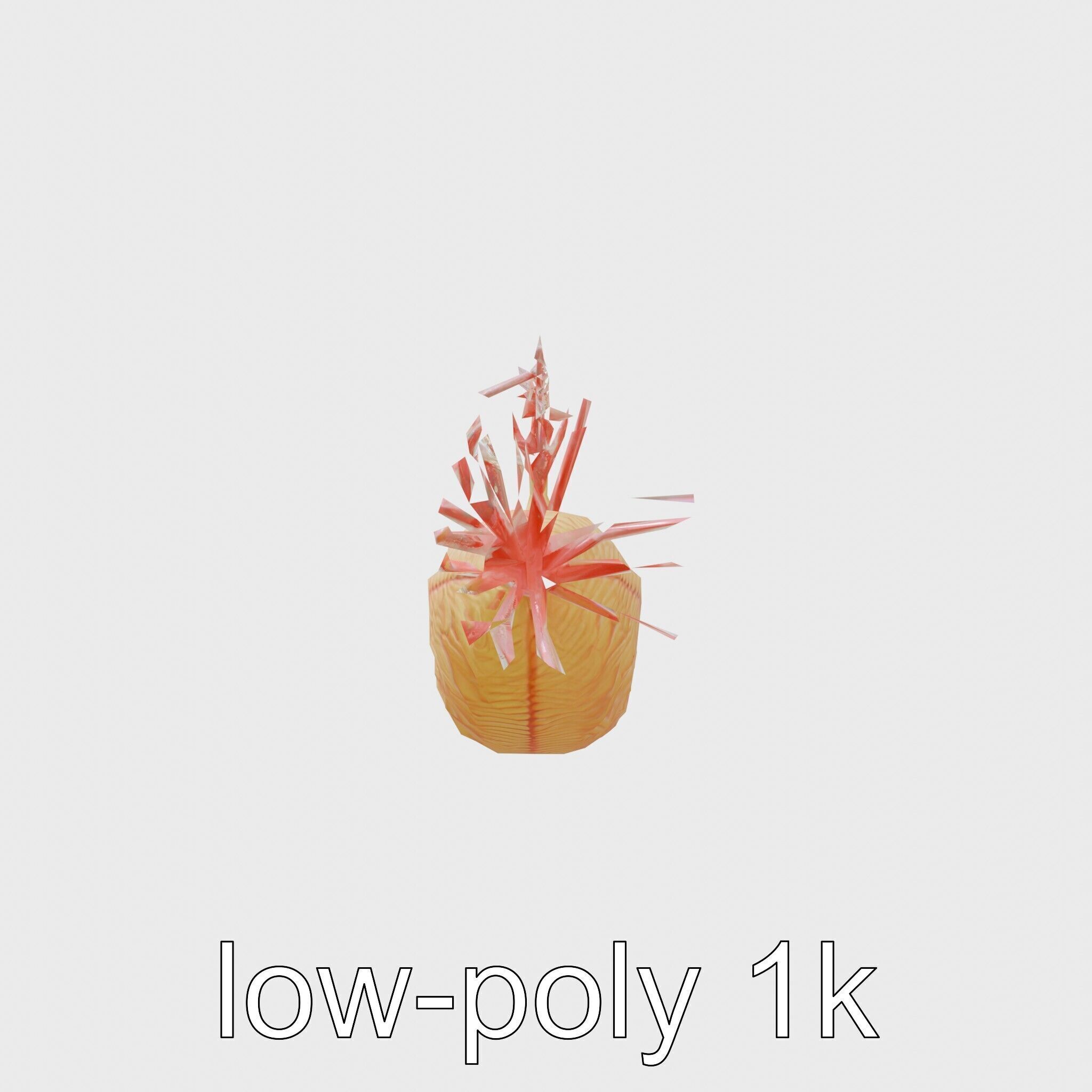 Giant Tube Worm Model with Red Plume Low-poly 3D model_16