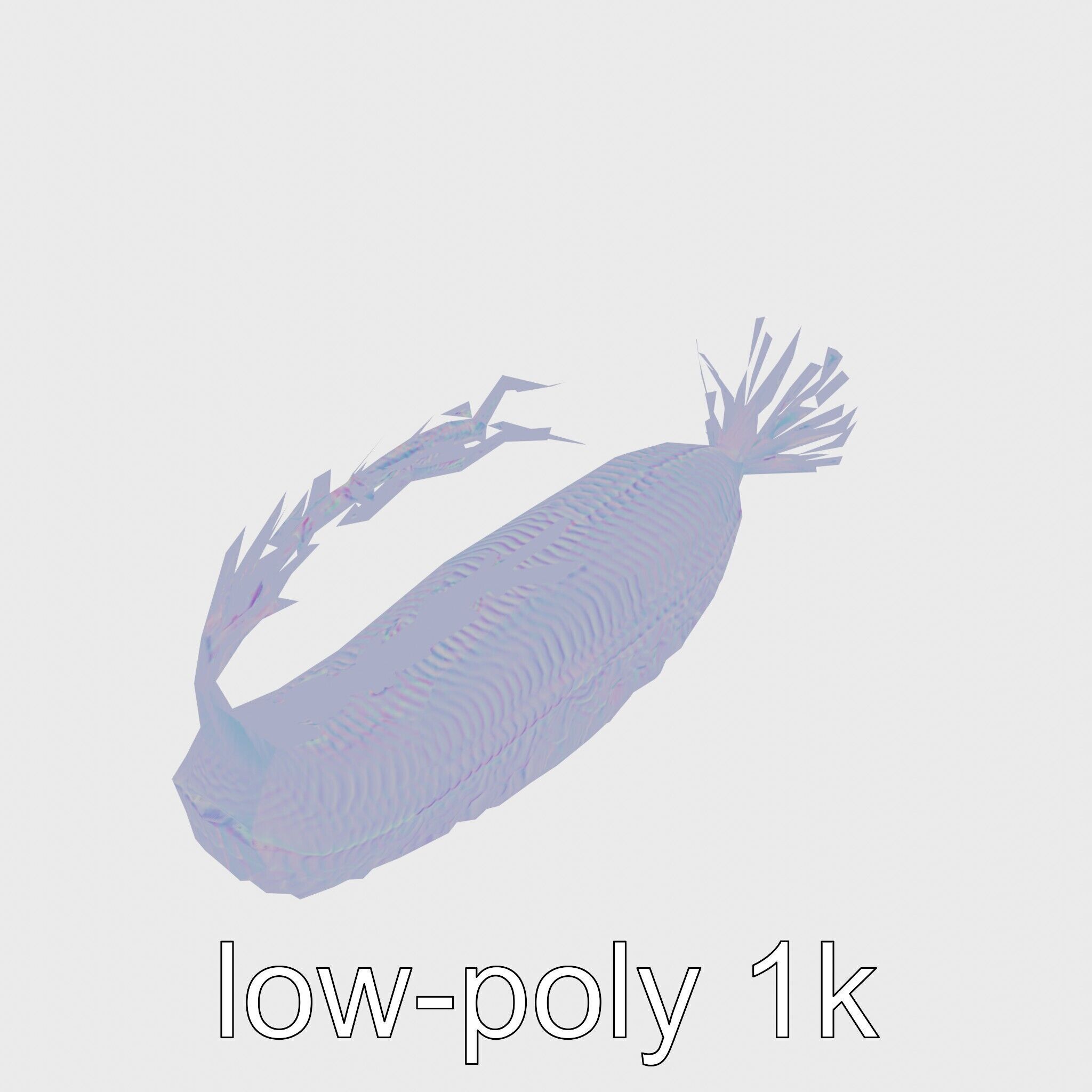 Giant Tube Worm Model with Red Plume Low-poly 3D model_26