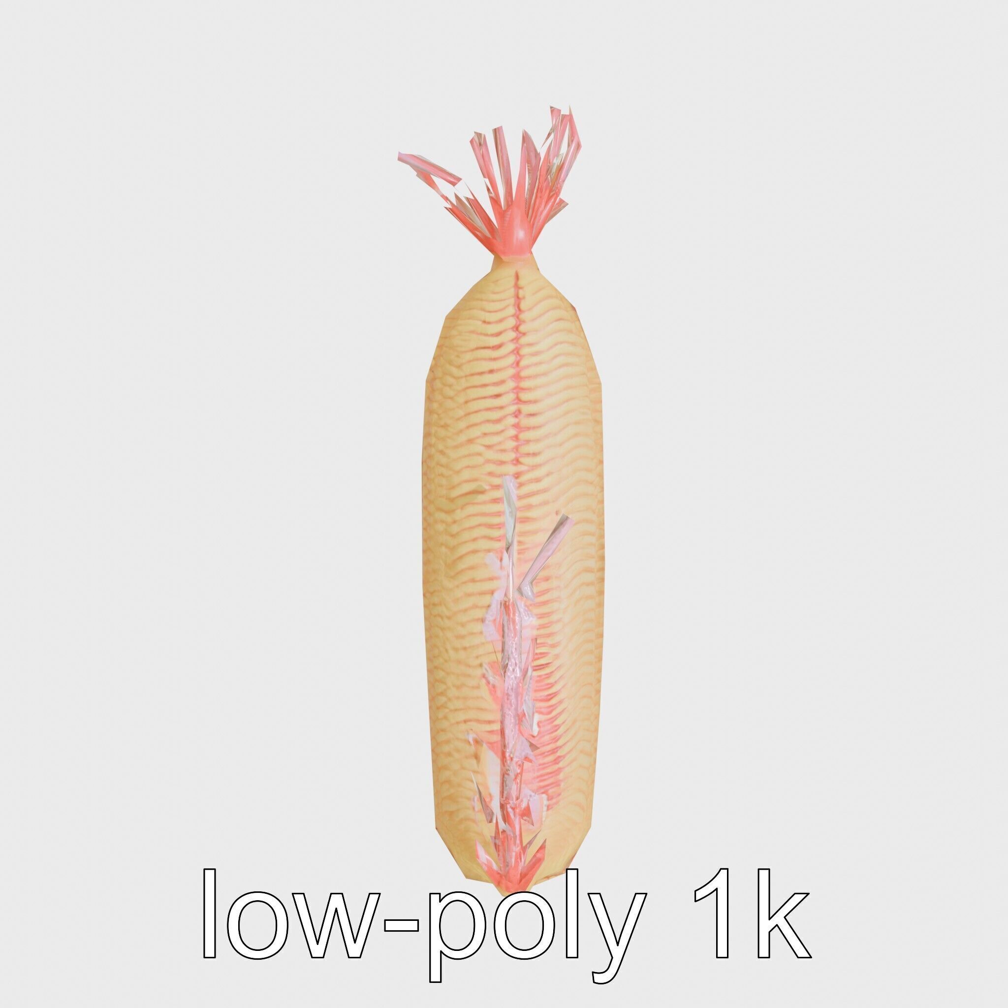 Giant Tube Worm Model with Red Plume Low-poly 3D model_10