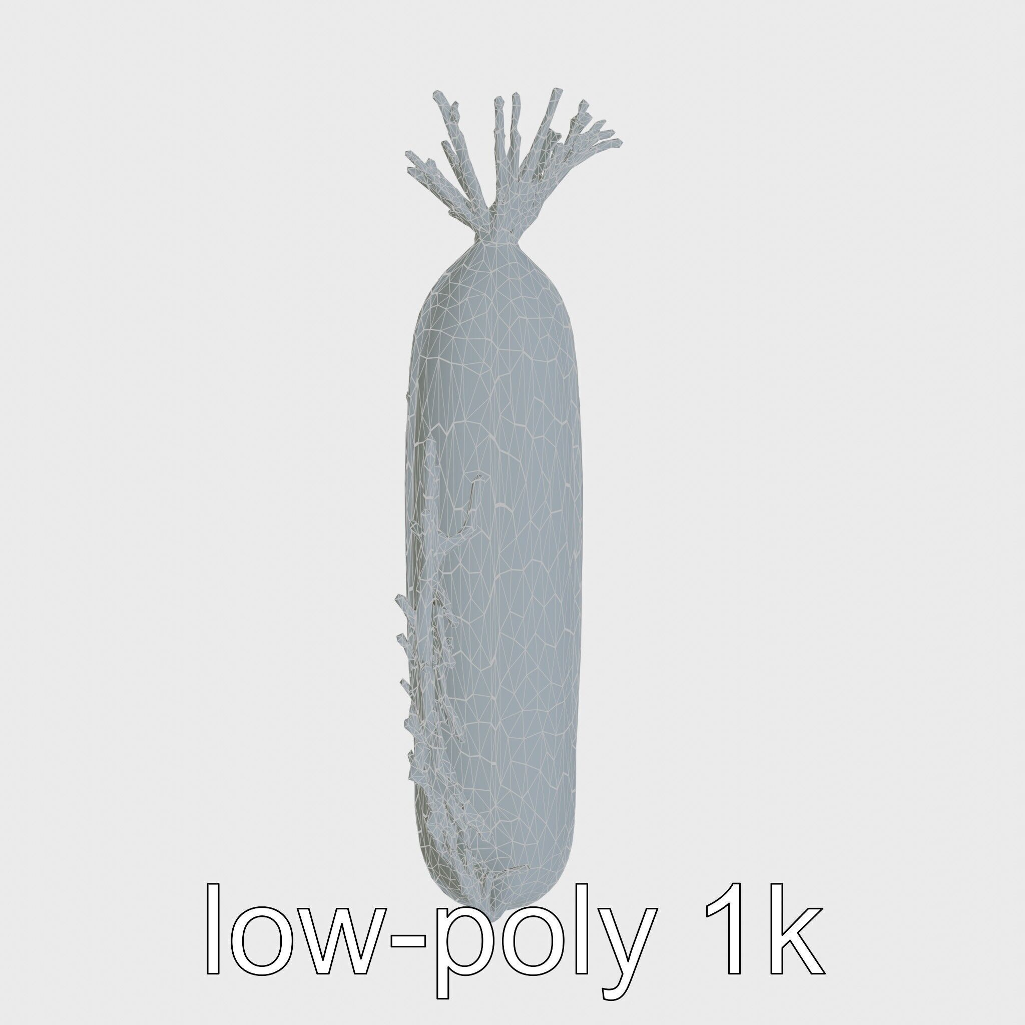 Giant Tube Worm Model with Red Plume Low-poly 3D model_11