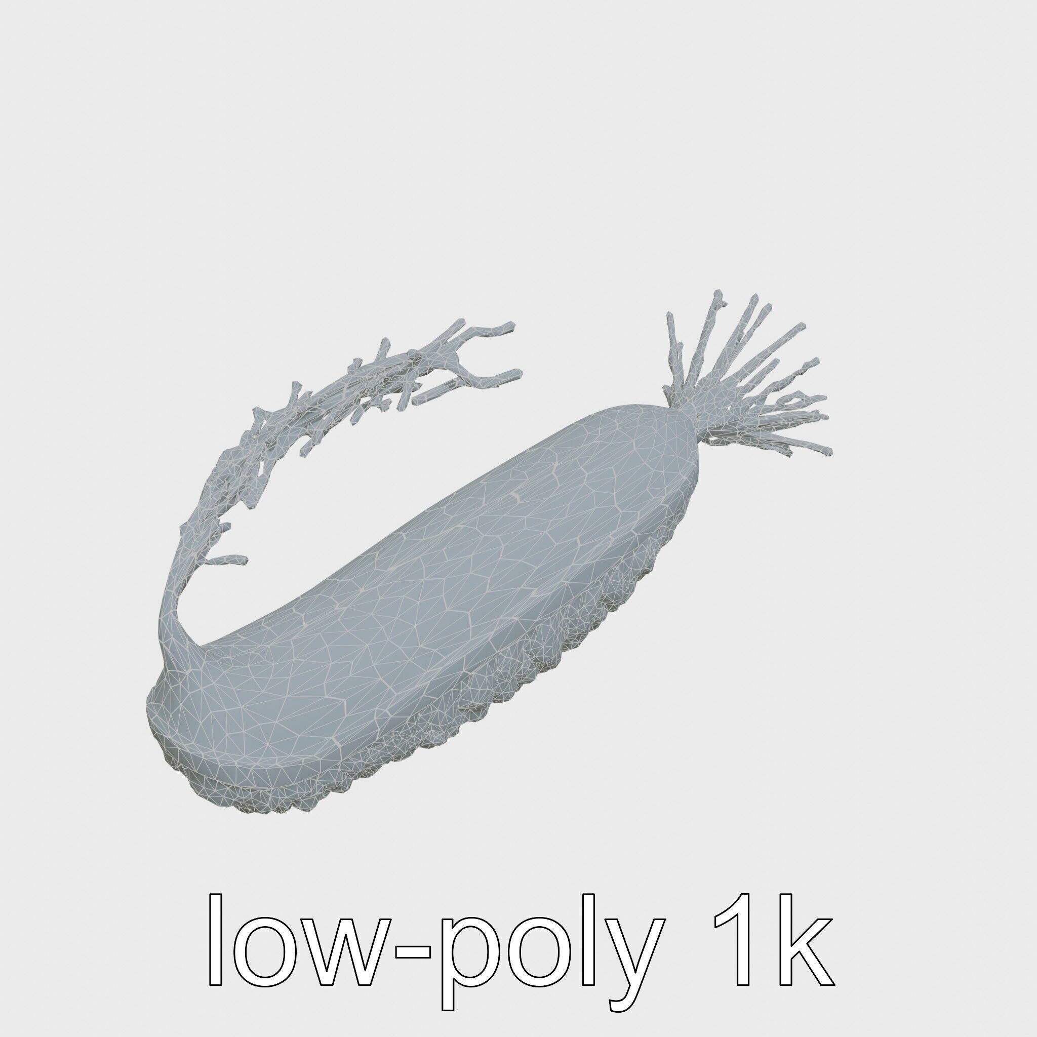 Giant Tube Worm Model with Red Plume Low-poly 3D model_27