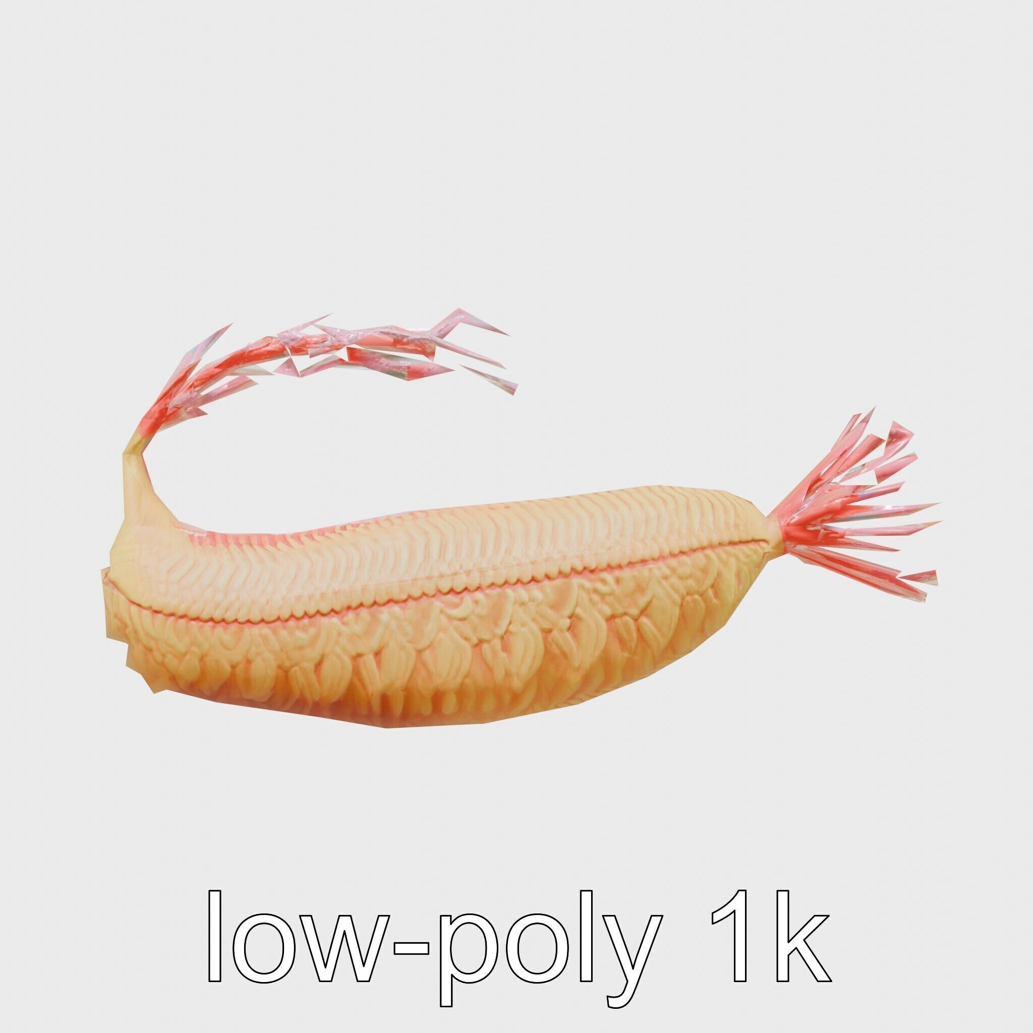 Giant Tube Worm Model with Red Plume Low-poly 3D model_4