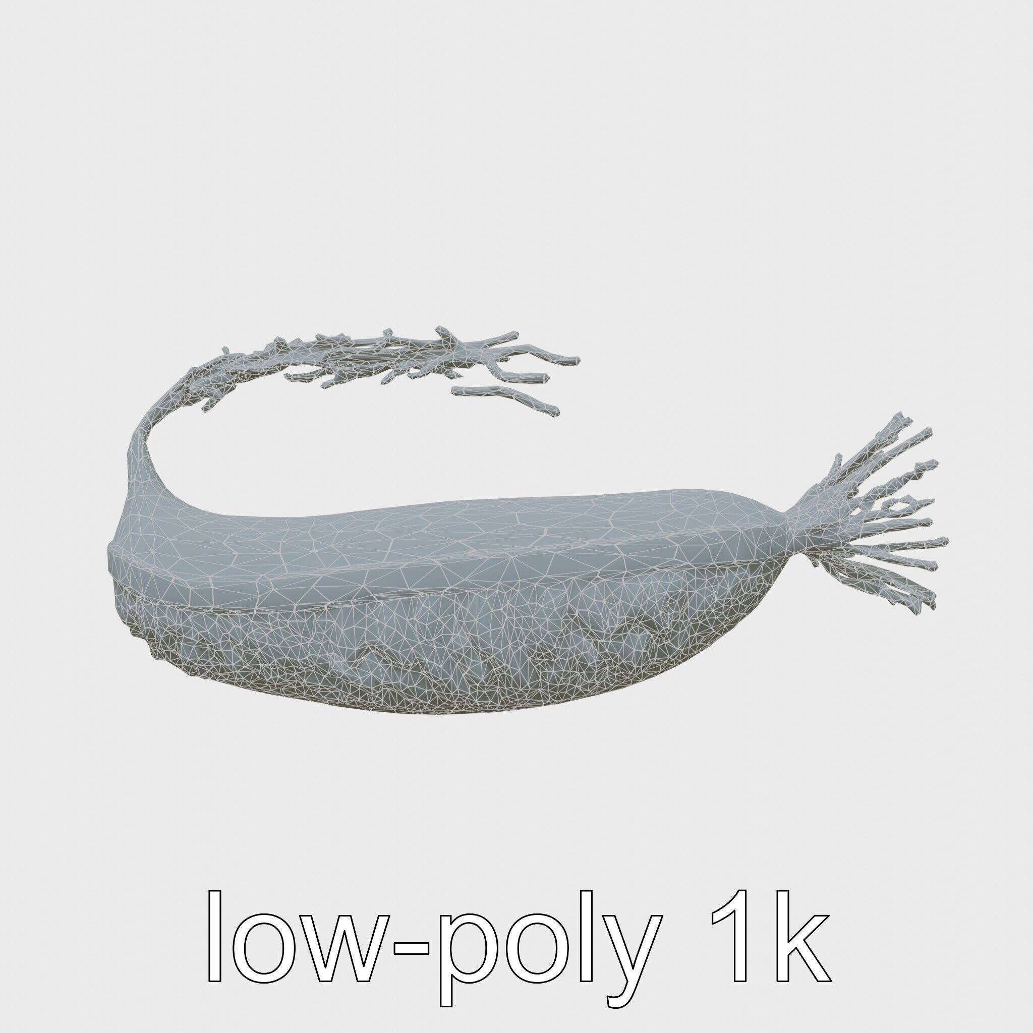 Giant Tube Worm Model with Red Plume Low-poly 3D model_6