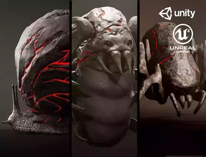 Land Insects2 Pack - Game Ready Low-poly 3D models