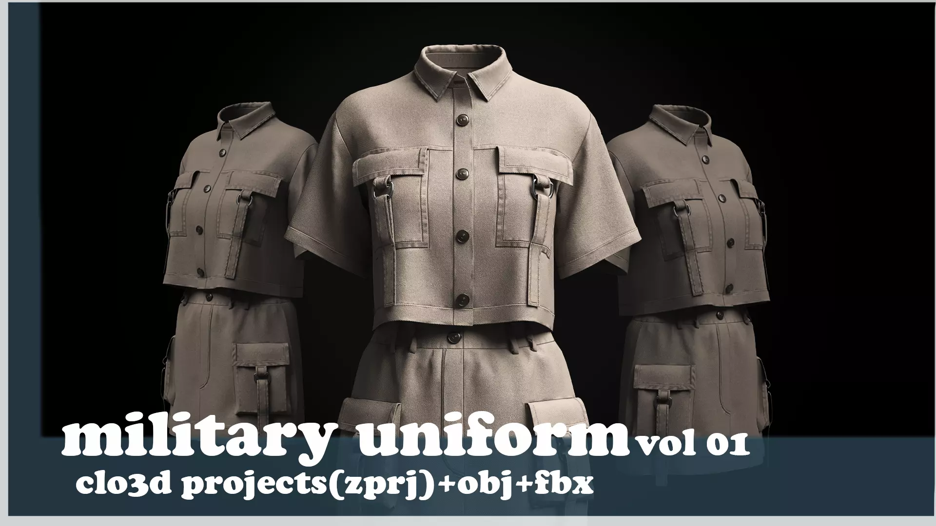 military uniform 3D model_0