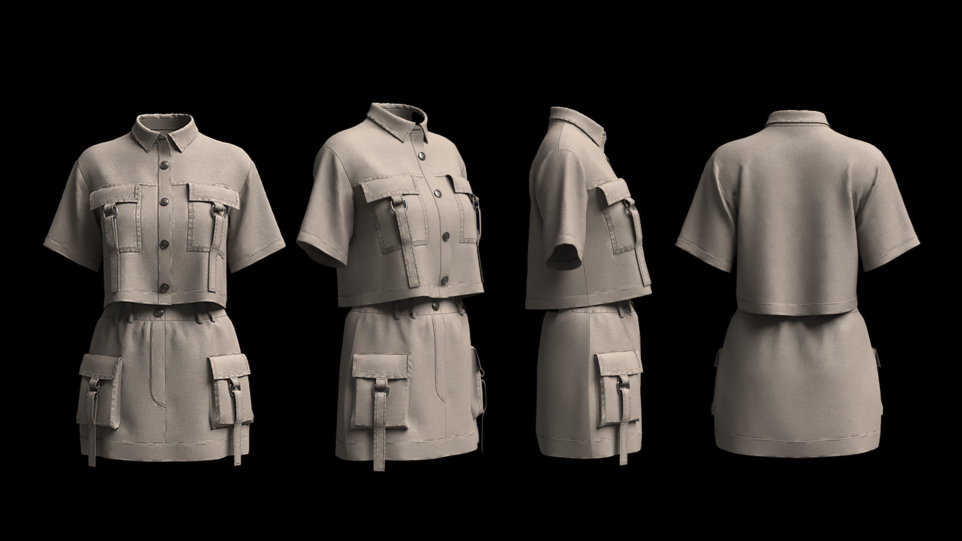 military uniform 3D model_1
